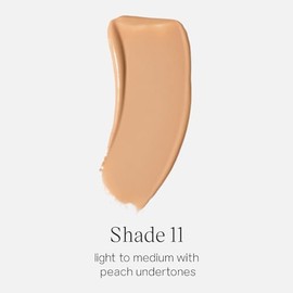 Saie- Base de maquillaje líquida Glowy Super Skin Tint: base de maquillaje hidratante en suero con cobertura ligera y media