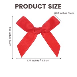 100 PCS Mini Ribbon Craft Bows, Small Satin Ribbon Bows DIY Crafts Tiny Embellishment Craft Artificial, Colorful Hair Clips Fabric Ribbons Accessories Teens Girls