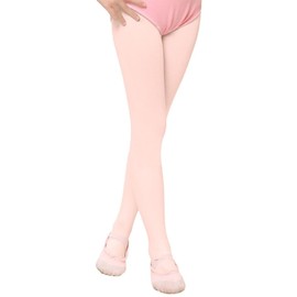 EULANT Girls Ballet Tights, Kid Footed Ballet Tights, Full Foot Ballet Dance Tights, Women Ballet Tight for Age 3 4 5 6 7 8 9 10 11 12 13 14 15, 90D, Pinkish, L