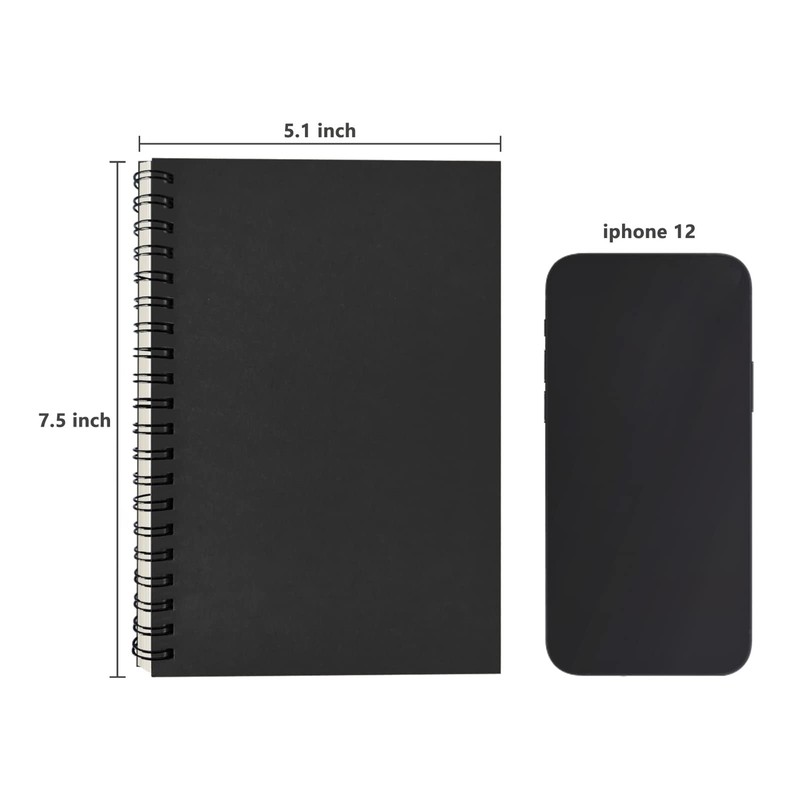 DSTELIN Blank Spiral Notebook, 1-Pack, Soft Cover, Sketch book, 100