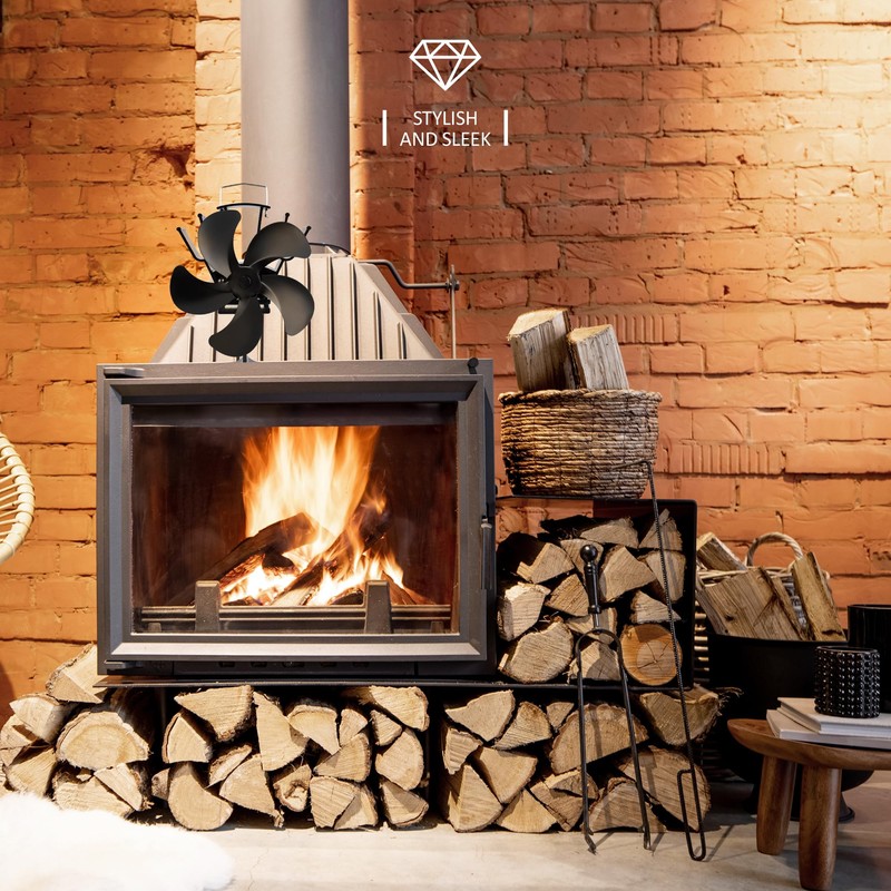 NETTA 5 Blade Woodburner Stove Fan - Silent Operation -
