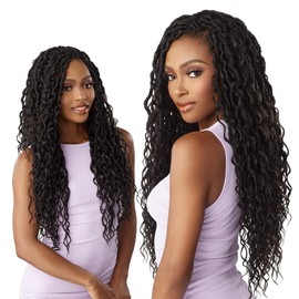Sensationnel Lulutress crochet braiding hair - 3x mermaid locs 24 inch pre made diy all kanekalon synthetic locs twists (2 pack, T1B/30)
