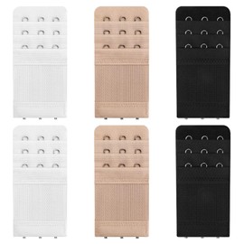 Megecaa 3Hooks Bra Extenders for Women, 6Pcs Adjustable Back Bra Strap Extender, Women's Elastic Comfortable Elastic Bra Strap Extenders for Plus Size