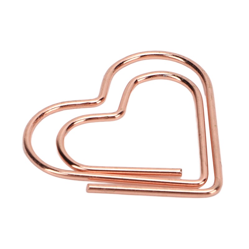 100Pcs Paper Clips Rose Gold Unique Shape Electroplating Process Lightweight