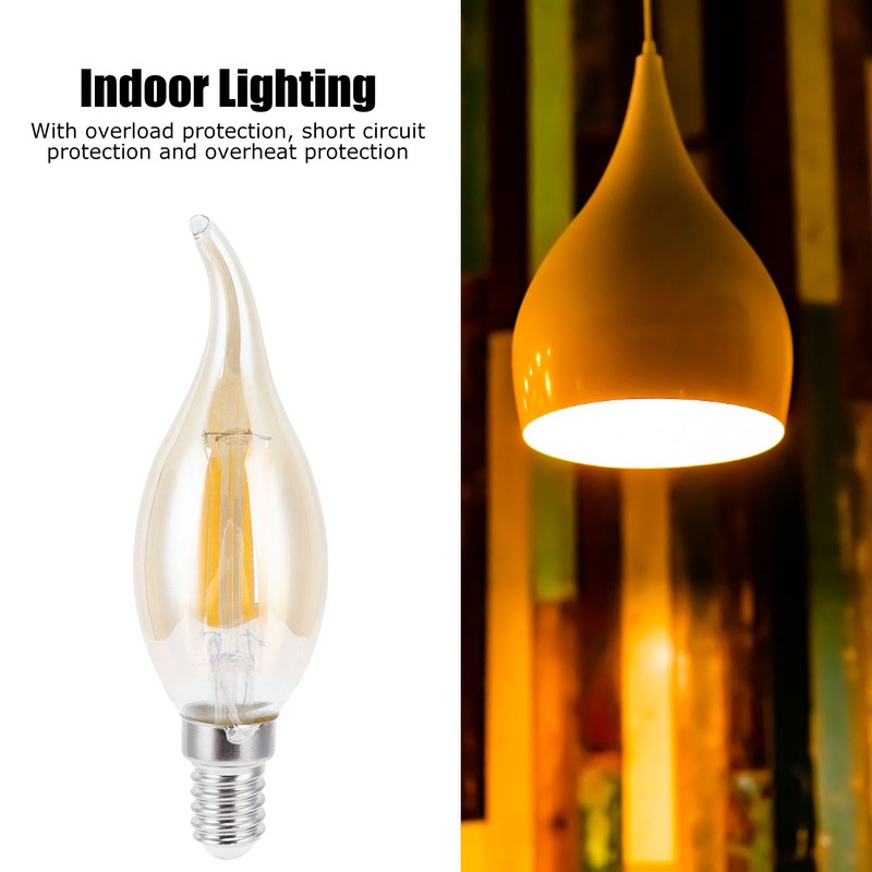 10PCS C35 LED Gold Filament Bulb 2700K 4W E14 Base