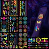 HASTHIP® 10 Hojas Tatuajes Temporales Luminosos en la Oscuridad,Pegatinas UV