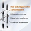 Apooliy Waterproof Eyebrow Pen, Dual-Ended 2 Forks Microblading Brow Pen