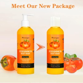 Persimmon Soap Body Odor Eliminator for Women Men, Nonenal Soap Purify Strong Smell with Persimmon Tannin Extract Body Wash for Old People Smell, Citrus Scent 10.12 fl.oz/300ml