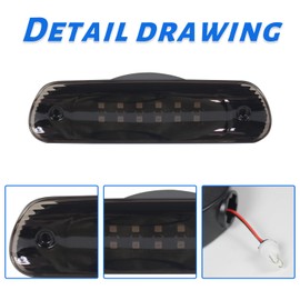 KAKABAS LED 3rd Third Tail Brake Light for Grand Cherokee,Center High Mount Stop Light Compatible with Jeep Grand Cherokee 1999-2004 (Smoked Black)
