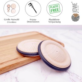 Set of 4 Wooden with Rubber Wheels – Diameter 43 mm