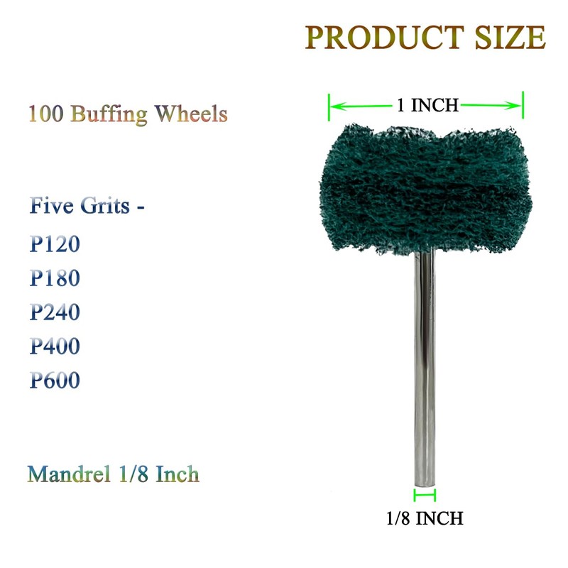 Buffing Wheel 100 Pack Abrasive Polishing Deburring Wheels Metal Polishing