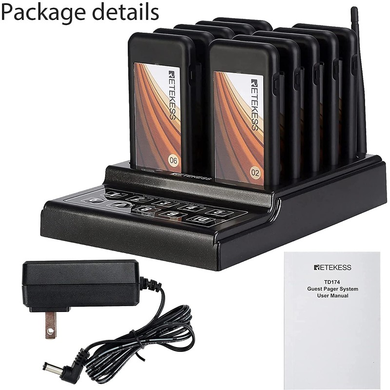 Retekess TD174 Restaurant Buzzer System, Restaurant Waiting Pager, Set with