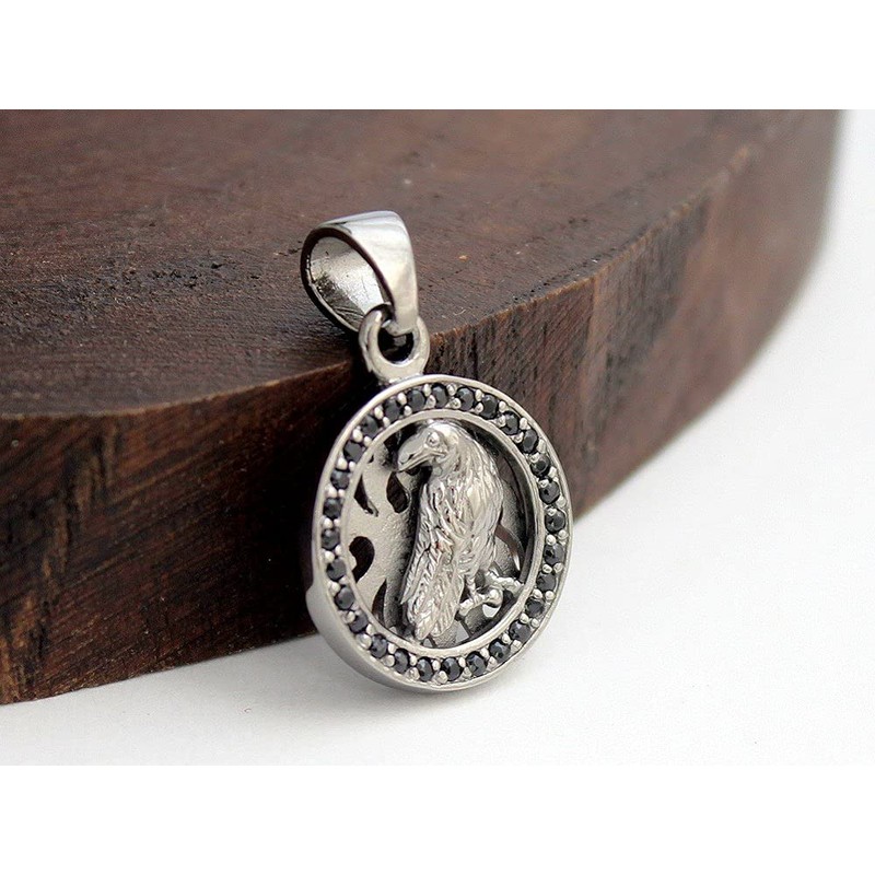 goodvibrations Good Vibration Yatao Crow Crow Silver Pendant, Silver