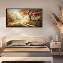 YDYSUNE Forest Canvas Wall Art Large Wall Decor for Living Room Farmhouse Landscape Painting Wall Pictures Office Mural Farmhouse Home Decor 20x40 Inches Wood Framed