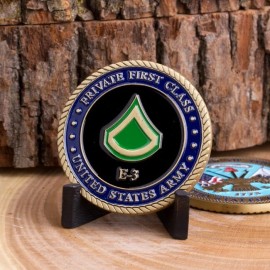 ARMY PRIVATE FIRST CLASS PFC E-3 1.75" CHALLENGE COIN