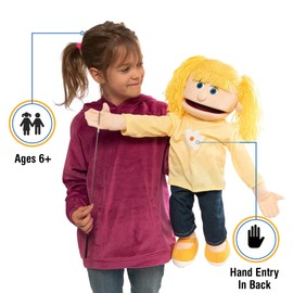 Katie, Peach Girl, Full Body, Ventriloquist Style Puppet, (25 Inches)