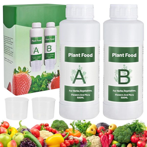 Tigvio 1000ml Hydroponic Nutrients A&B for Plant Growth with 2