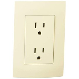 Leviton X03-UTOMA-PCM Receptáculo Dúplex con Tierra 15A 125/250V, Marfil Con Placa Modular Ultra, Marfil, pack of/paquete de 1