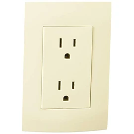 Leviton X03-UTOMA-PCM Receptáculo Dúplex con Tierra 15A 125/250V, Marfil Con Placa Modular Ultra, Marfil, pack of/paquete de 1