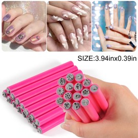 JERCLITY 15 Pieces Nail Art Stamp Pen Set Flower Leaf Butterfly Patterns Nail Art Stamps Pen Nail Design Tools for Women Girls（KT03）