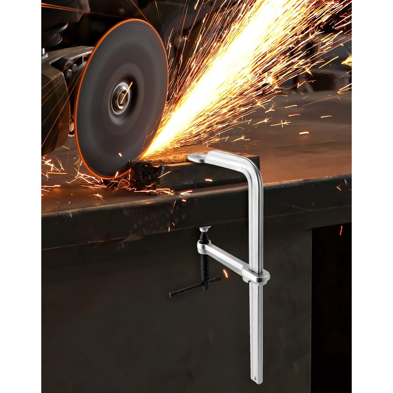 QWORK 8" Heavy Duty F Clamp, 4 Pack Drop-forged Bar