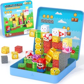 49PCS Magnetic Tiles Travel Toys for Kids Ages 4-8, Magnetic Building Blocks Adventure Set with Portable Iron Storage Box & Play Base, STEM Learning Activities for Toddlers 3-5