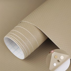 WochiTV Adhesive Shelf Liner 11.8 X 59 Inches Peel and Stick Kitchen Liner for Cabinets, Drawers Removable Protector Mat Waterproof Contact Covering for Dresser Pantry Countertops Shelves, Khaki