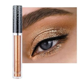 Metallic Liquid Glitter Eyeshadow Stick | Long-Lasting, Quick-Drying, Waterproof Shimmer Highlighter for Smokey & Sparkly Eyes | Beauty Cosmetics Eye Shadow Makeup for Women & Girls - Orange