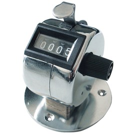 Four Digits Metal Hand Tally Counter, Clicker with Base