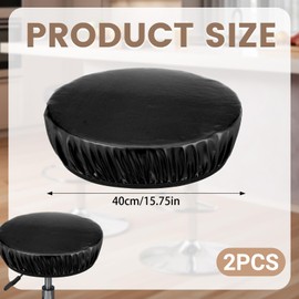 Trinkrittey 2Pack Stool Covers Round, PU Round Chair Cover Watedrproof Seat Cover with Elastic Bands Fit for 12-15 Inch Bar Chair