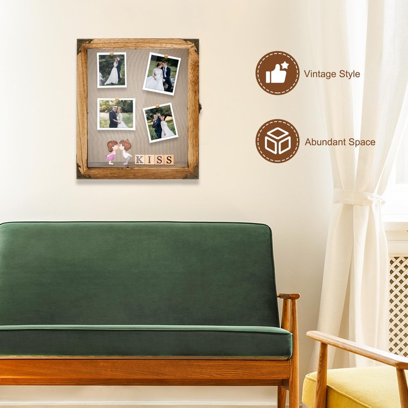 SAMGUYUE 11 x13 Shadow Box Frame, Sturdy Rustic Memory Display