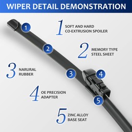 Wiper Blades Replacement for Lexus NX200t 2015-2017,NX300 2018-2021,NX300h 2015-2021 All- Seasons Windshield Wiper Blades 26"+16"+12"(Set of 3) Top Lock