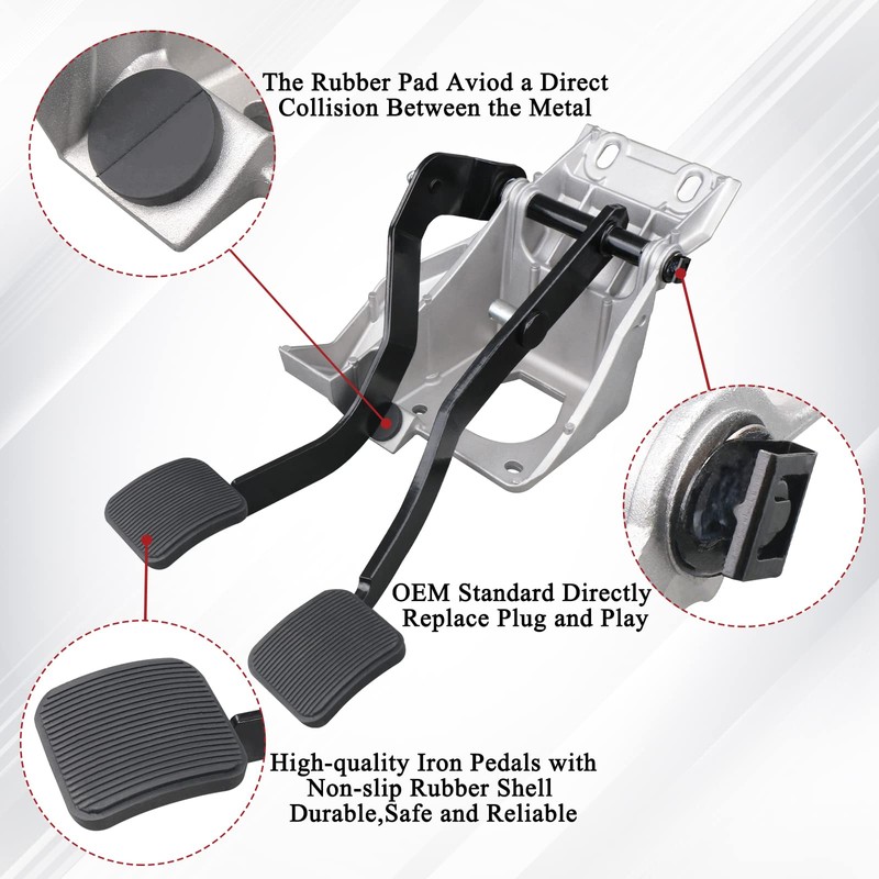 TQPONLY Brake Clutch Pedal Bracket Assembly Mounted Bushings Compatible with