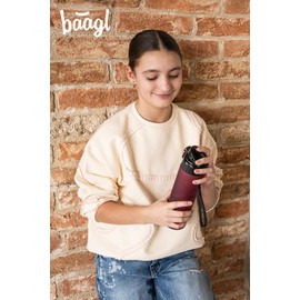 Baagl Children's Drinking Bottle, Leak-Proof Water Bottle, 700 ml, School and Sports Bottle for Girls, Versatile and Practical Bottle with Lockable Lid (Ruby)