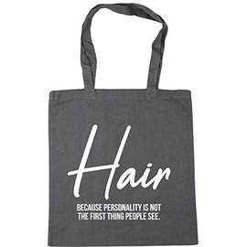 Hippowarehouse Hair because personality is not the first thing we see Tote Shopping Gym Beach Bag 42cm x38cm, 10 litres