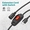 FIRMERST 1875W Outdoor Extension Cord with Waterproof Switch 15 Feet