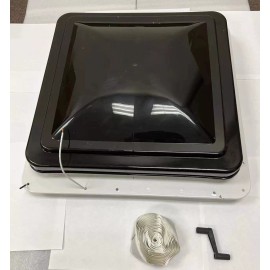 espeedpro21 14" RV 12V Trailer Roof Vent Complete Fan w/ 6"Blades Black Lid Interior Garnish