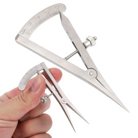 Divider Leather Craft Perforated Line Drawing Compass Stainless Steel Leather Screw Type Trajectory Measuring Device Double Eyelid Measuring Ruler Eyelid Ruler Stainless Steel Caliper Designer