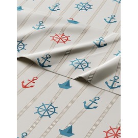 Kids Anchors Full 4 Piece Sheet Set - Boys, Girls, Teens, Toddler - Easy Fit Deep Pockets - Breathable, Hotel Quality Bedding Sheets - Machine Washable - Wrinkle Free - Cute, Cozy, Soft - CGK Linens