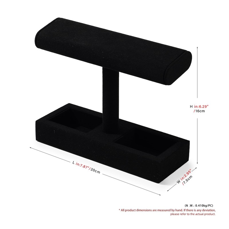 Papten J00302 Wristwatch Stand, For 2 Pieces, Microfiber, Luxury, Stylish,