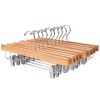 Nature Smile Solid Lotus Wood Deluxe Wooden Pants Hangers Bottom