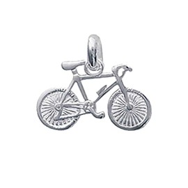 NKlaus Silver Original 925 Sterling Silver Chain Pendant Bicycle Bike 9 x 17 mm 5117, Precious metal, No Gemstone