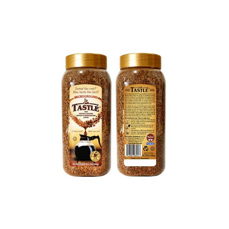 Cafe Tastlé 100% Natural Roasted Instant and Micro-Ground Coffee, 6.35