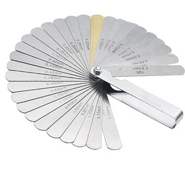 Feeler Gauge，32 Blades 0.02-1.0mm Stainless Steel Feeler Dual Marked Metric and Imperial Gap Feeler Gauges Measuring Tool High-Precision Feeler Feeler Feeler Gap Thickness Feeler Single Piece Metric