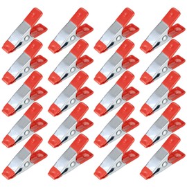 20 Pcs 2" inch Metal Spring Clamps, Heavy Duty Spring Metal Clips Clamps, Tent Clips with Rubber Tips for Woodworking Camping Home Improvement Photography Projects