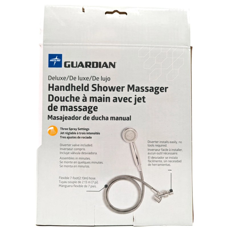 Medline NEW! Medline Deluxe Handheld Showerhead w/ 3 Massage Functions