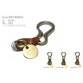 [Style Belt Belt Stores Sky Darts] Key Ring/Part Made of Cowhide Leather, Hook with Key Holder Made in Japan - blk