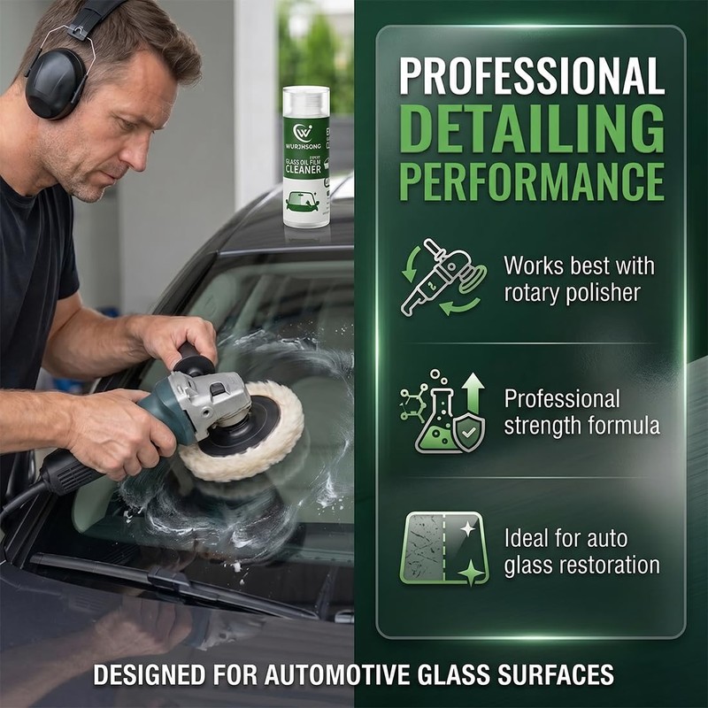 Glass Polish Compound, Car Glass Scratch Remover, Oil Film &