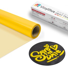 VinylRus Yellow Puff Vinyl Heat Transfer -12” x 6ft Puffy 3D Iron on Vinyl for T-Shirt, Puff HTV Vinyl Roll for Silhouette Cameo, or Maker, Easy to Cut and Weed