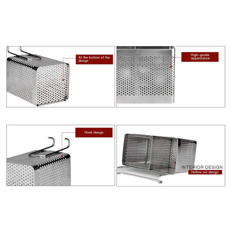 TOPINCN Kitchen Utensil Storage Holder, Stainless Steel Utensil Container Hanging